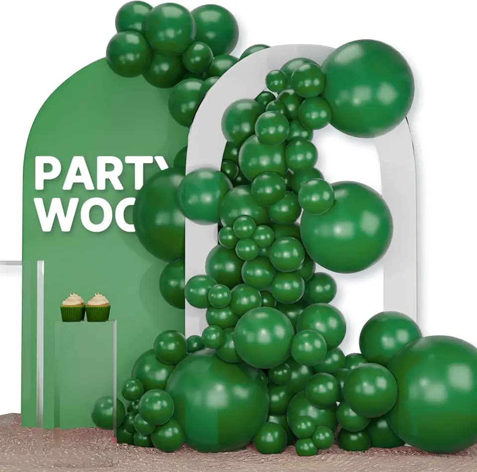 PartyWoo Dark Green Balloons 120pcs Emerald Hunter Forest Green Color