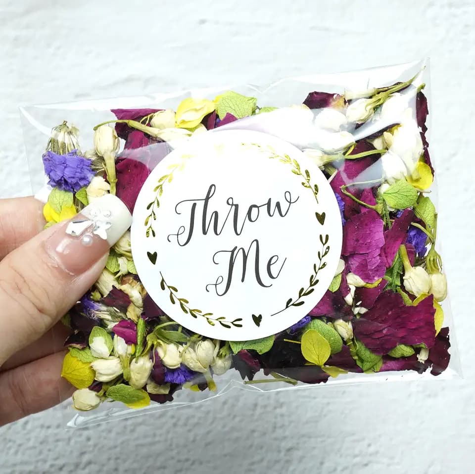 RainbowPana 50 Pack Biodegradable Confetti, Dried Flower Petals, Biodegradable Flower Petals, Wedding Confetti, Wedding Send Off Ideas, Exit Ideas