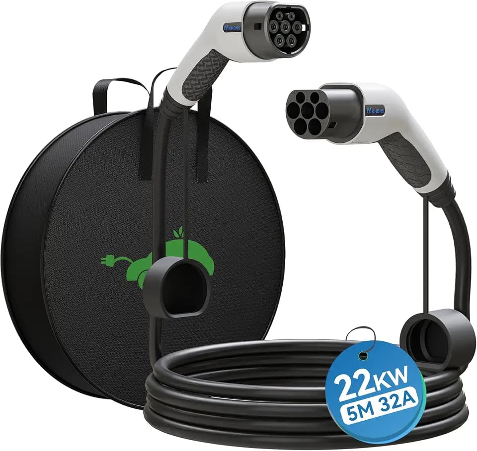 K.H.O.N.S. Type 2 Charging Cable,22kw|Type 2 to Type 2|3 Phase|5Meter,Plug-in Hybrid Fast Charging Cable