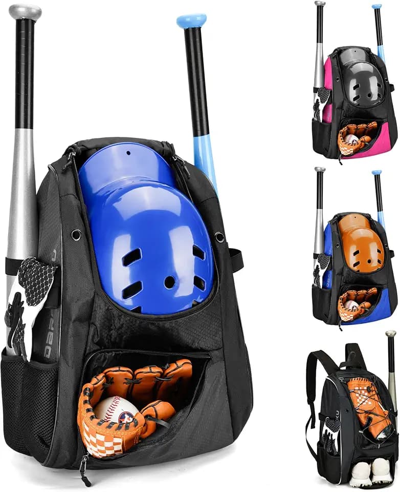 DAREKUKU Youth Baseball Backpack, Softball Bag for Boys & Girls, Breathable T-Ball & Baseball Equipment & Gear