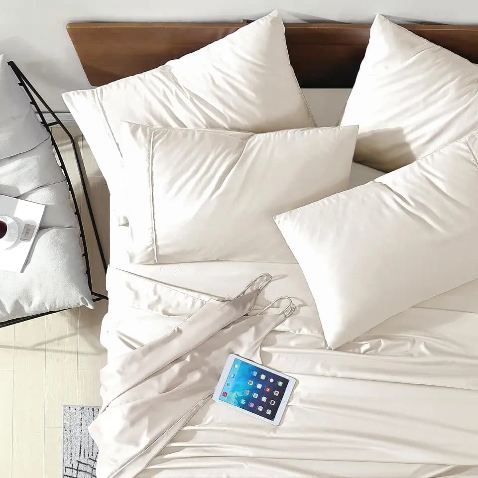 Swift Home Twin XL 4 Piece Sheet Set, Ultra-Soft, Coconut Milk