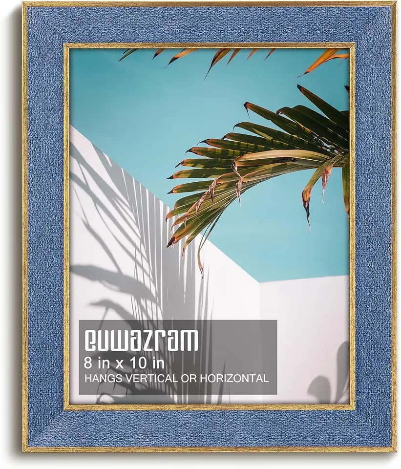 Suede 8x10 Frame - Single Frame, Christmas Elegant Sky Blue 8 x 10 Poster Frame, 8x10 Picture Frame for Artwork Puzzles Photos and Movie Posters