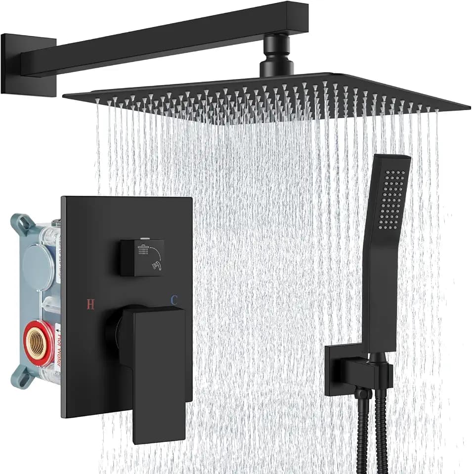 Aolemi Shower Faucet Set with Handheld Matte Black 16 Inch Head