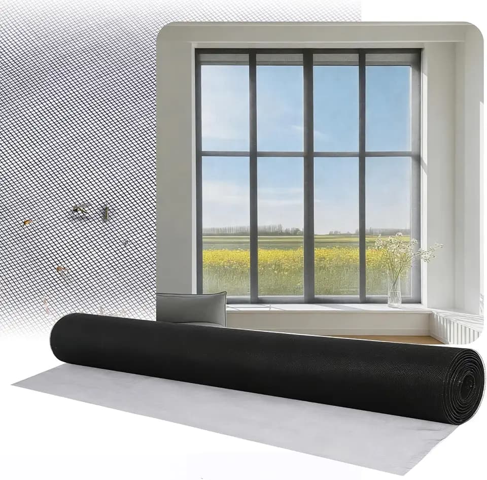 Window Screen Mesh Roll 48IN x 100 FT Fiberglass Replacement Screen Door