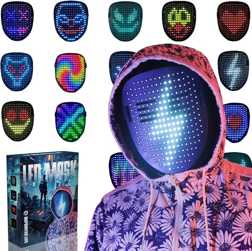 Depointer Life LED Mask Face-Transforming Light up Mask Cool Gifts for Boys