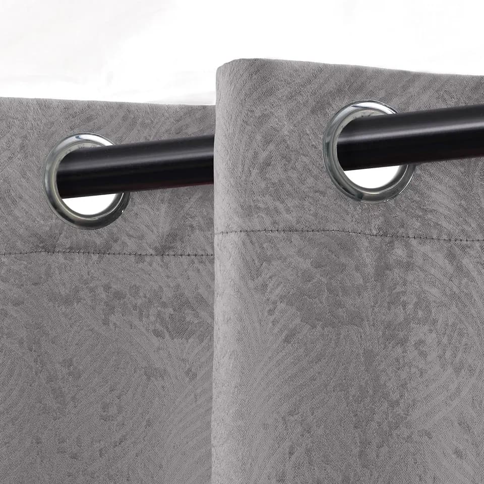 Superior Wave Room Darkening Blackout Curtains, Sun Blocking Window Accents for Living Room, Bedroom, Kitchen, Modern Geometric Waves Design, Rod Pocket Header, Set of 2 Panels, 26" x 84", Silver