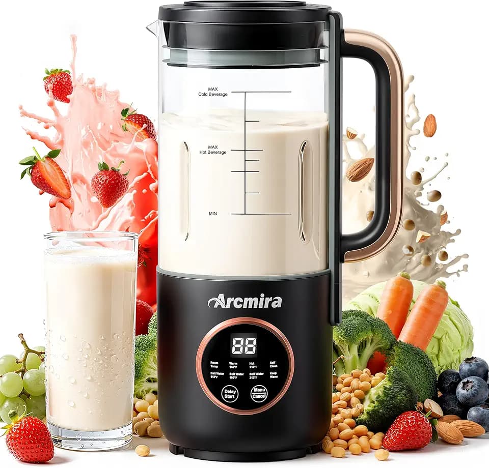 Arcmira Automatic Nut Milk Maker Machine, 35oz Soy Milk Maker with 10 Blade