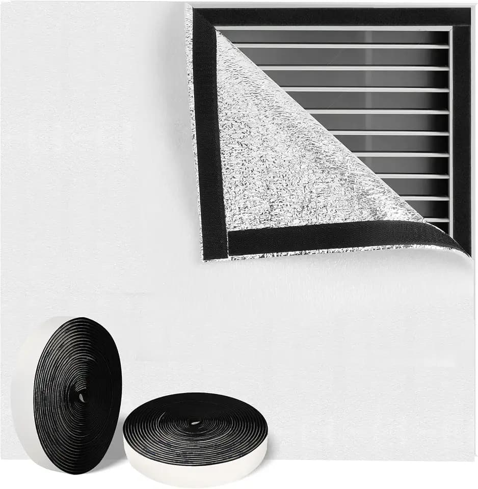 UNIFAMILY 51 x 51" Attic Fan Cover with Sticky Self-Adhesive Hook and Loop Tape, Attic Door Insulation Cover, Attic Ceiling Fan Shutter Seal Cover, Attic Cover for Attic Fan Vent