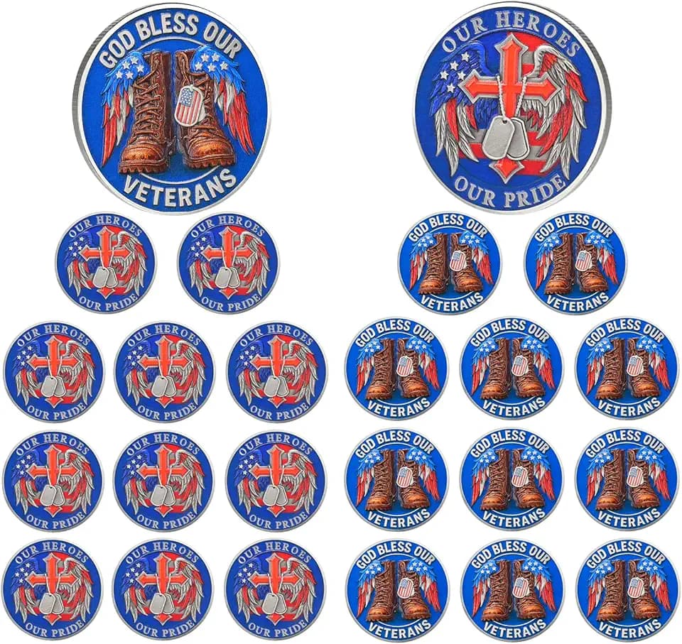 AtSKnSK God Bless Our Veterans Coin Honoring Our Heroes with Wings of Courage (24)