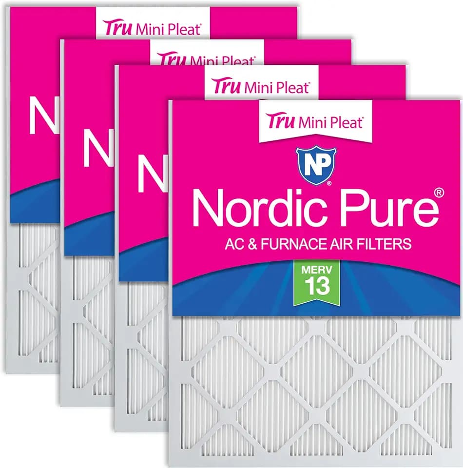 Nordic Pure 12x18x1 Tru Mini Pleat MERV 13 AC Furnace Air Filters 4 Pack