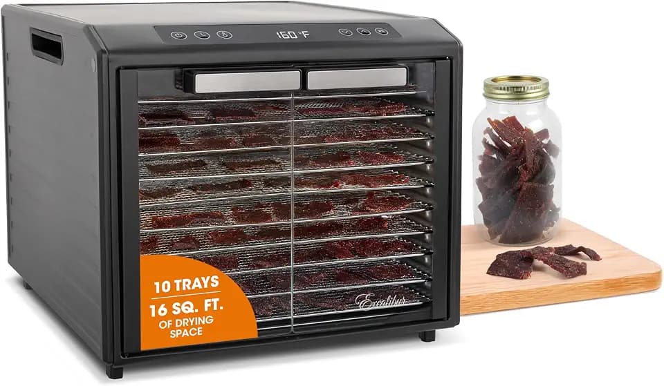 Excalibur Food Dehydrator Select Series for Jerky, Fruit, Vegetables, Herbs, Pet Treats with Adjustable Temperature Control, 10-Tray