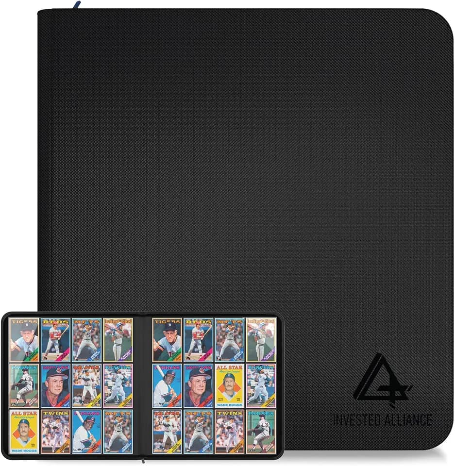 Premium TCG Card Binder For 480 Side Loading Pockets | Sports Trading Card Binder 12 Pocket Zipper, Collectible Trading, Magic, MTG, Baseball, Football Ringless Storage Organizer Album.