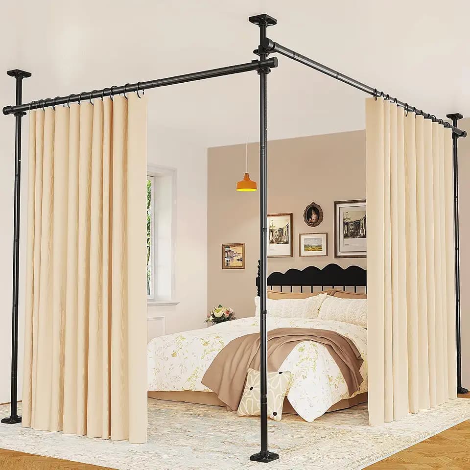Goovilla Room Divider for Room Separation, 4-10ft(H) 28-114inch(W), Black