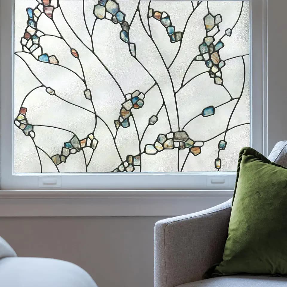 Elements Window Privacy Film by Artscape - Decorative Textured Stained Glass Design, Static Cling, Allows Natural Light in, UV Protection, Leaves No Residue, Made in USA - 24 x 36 Inch