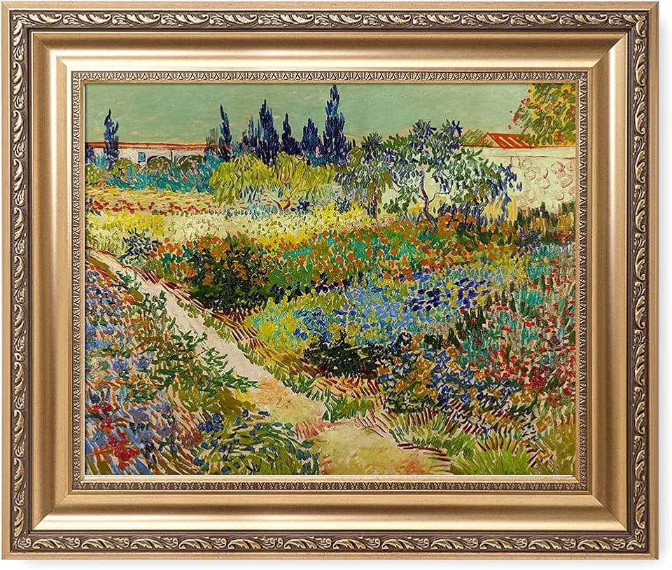 IPIC Van Gogh Garden at Arles Print, Framed Wall Art, Totle Size: 26x22 in