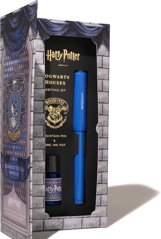 Ferris Wheel Press, Warner Bros., Official Licensed, Harry Potter, Carousel Pen & 10ml Ink Set, Ravenclaw House, Gold Plated No.5 Steel Nib