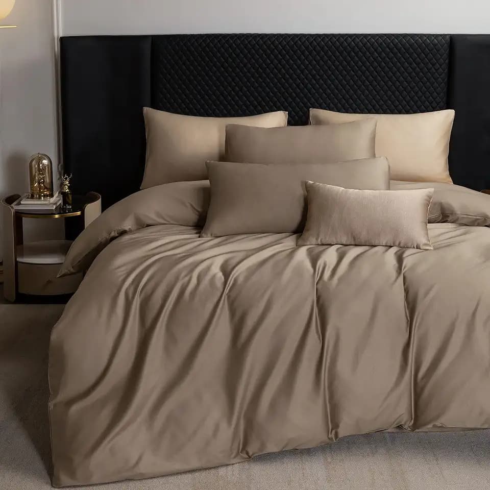 MooMee Queen Duvet Cover Set 100% Extra Long Staple Cotton Cooling Bedding