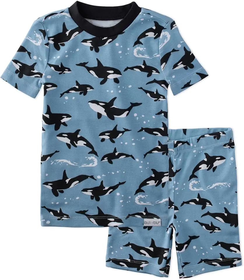 Butterblu Shade Snug-fit 2-Piece Short Sleeve PJs 100% Organic Cotton