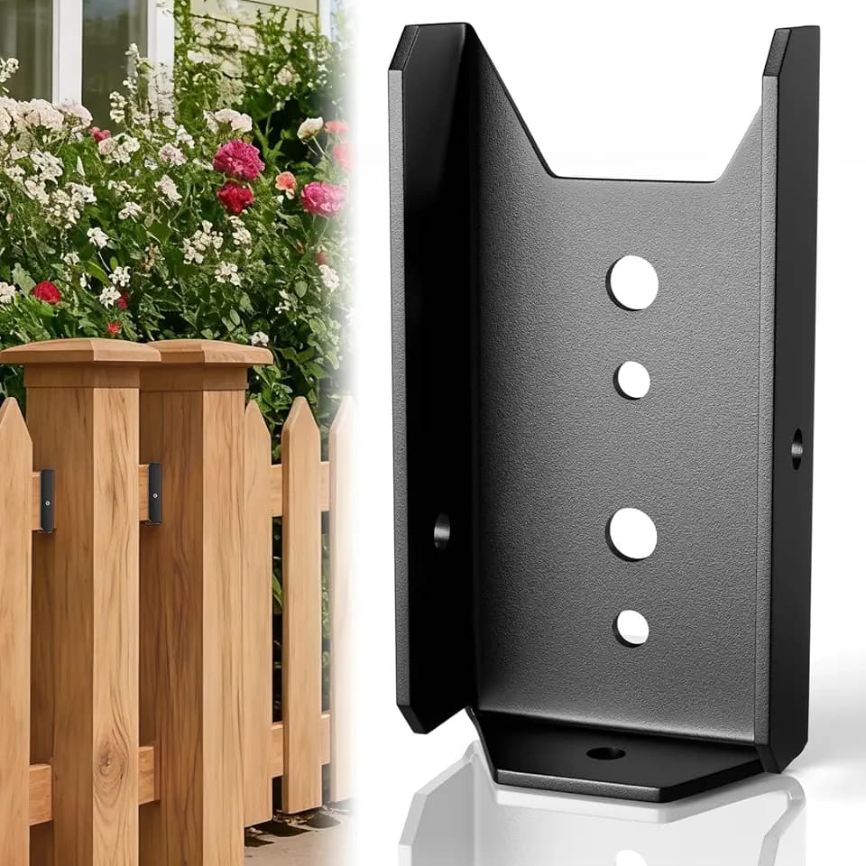 2x4 Black Fence Bracket for Wood Rail - 18 Gauge Carbon Steel Deck Railing Brackets for 2x4 (Actual 1.5”x3.5”) Lumber, 50 PCS 2 x 4 Rail Connectors, Rust-Resistant Coated Wood Fence Hardware Brackets