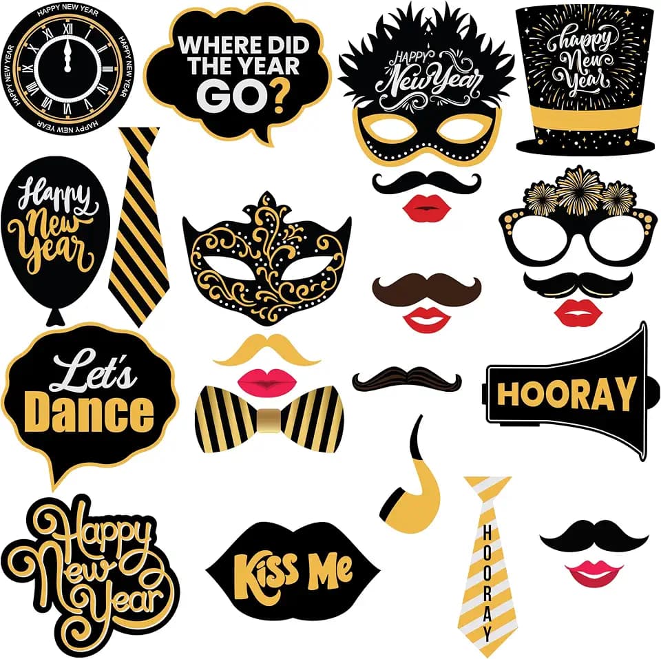 KatchOn New Years Photo Booth Props 2026, Pack of 30
