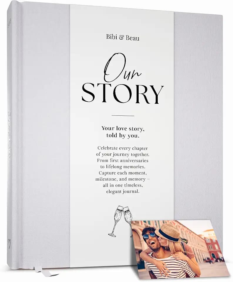 Couples Anniversary Journal – 1st to 75th Year Scrapbook & Keepsake Album | Paper Gift for Husband or Wife | Relationship Memory Book (Grey)
