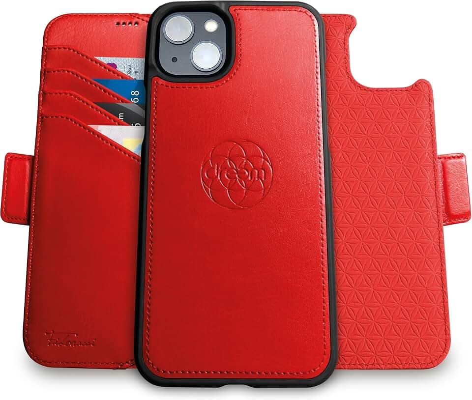 Dreem Vegane Leder Magnetische Abnehmbare Brieftaschenhülle für iPhone 15