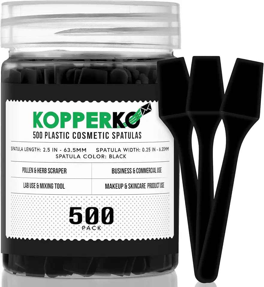 Kopperko Mini Makeup Spatula, 2.5 Inch, 500 Pack, Black