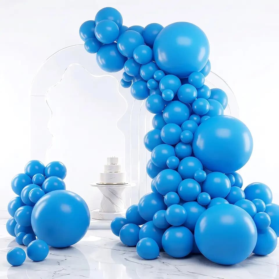 RUBFAC Light Blue Balloons 129pcs Different Sizes 18 12 10 5 Inch