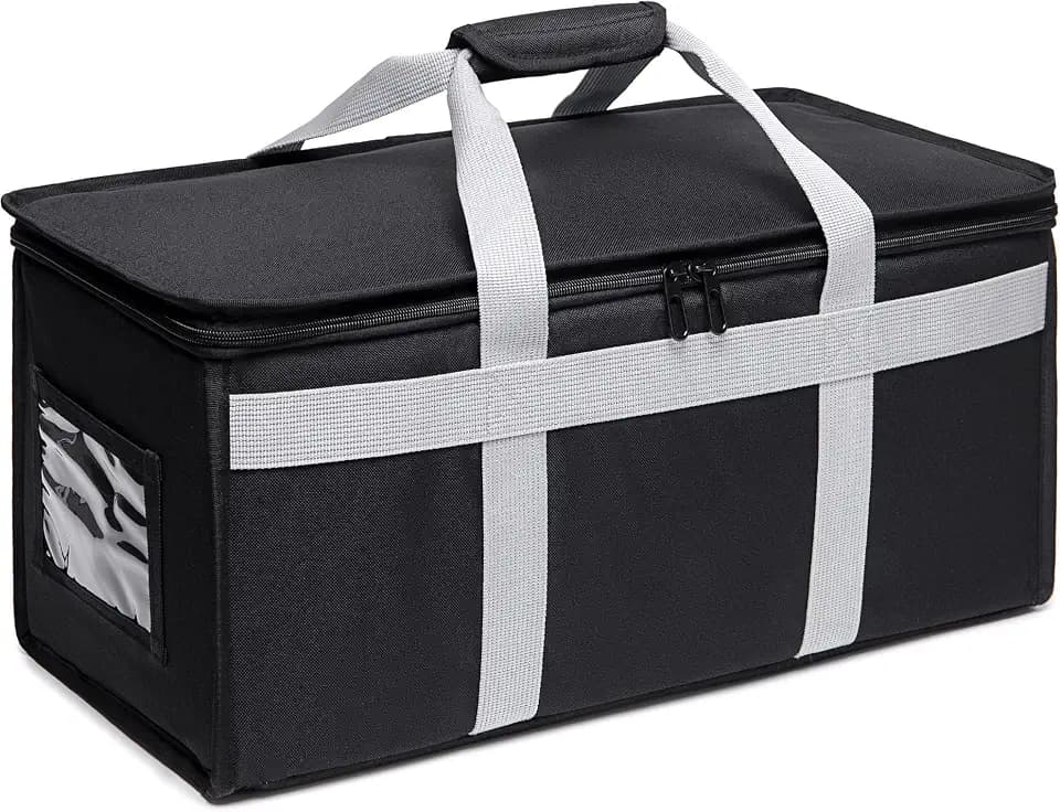 Insulated Delivery Bag Carrier Large 22"x10"x10" Commercial Grade (Chafing Dish, Warming Tray, Grocery, Pizza, Casserole)