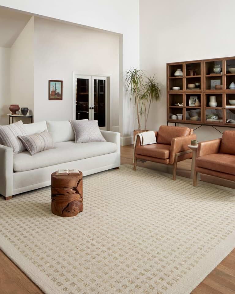 Loloi Chris Loves Julia Polly Ivory/Natural 2'-6" x 7'-6" Runner Rug