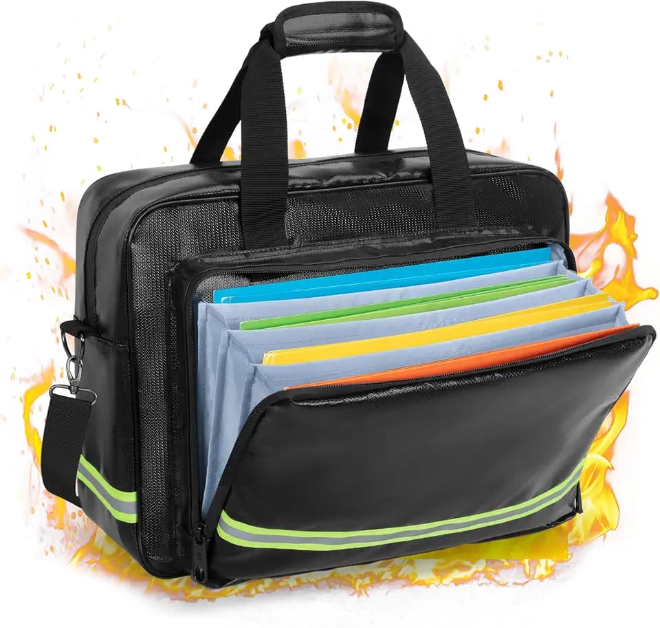 Fireproof Document Bag with Accordion File Organizer