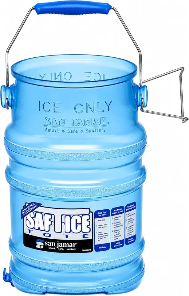San Jamar Ice Bucket, Saf-T-Ice, 6 Gal, Made Without BPA, Blue