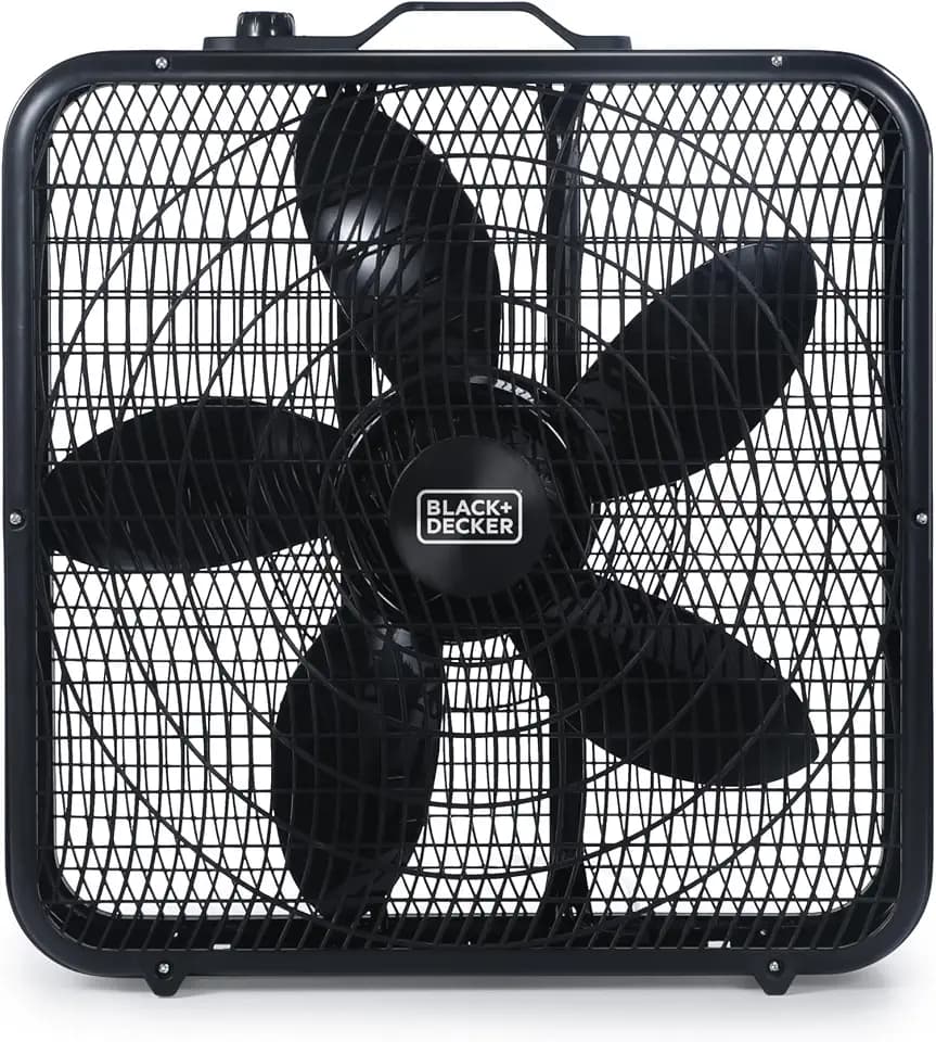 BLACK+DECKER 20” Box Fan with 3 Speed Settings, BFB20SB, Black