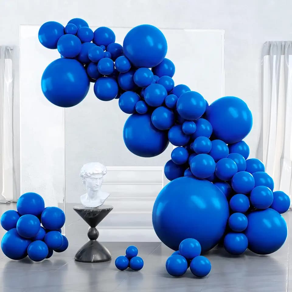 PartyWoo Royal Blue Balloons 127pcs Dark Blue Balloons Different Sizes