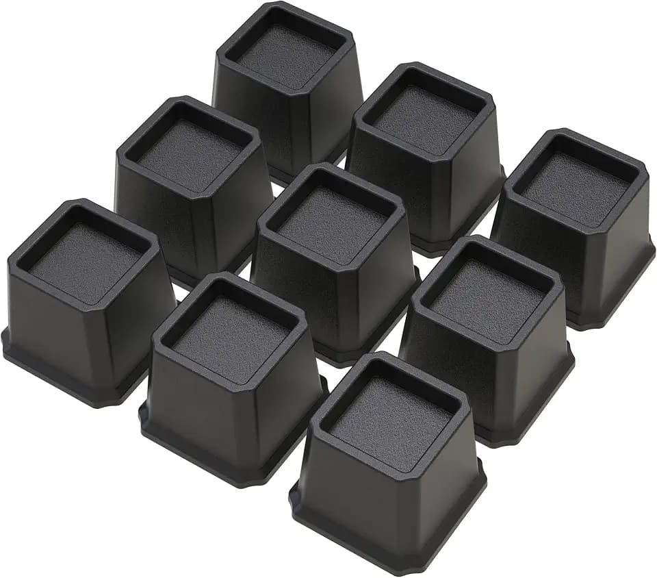 Bed Risers 3 Inch Set of 9, Heavy Duty Furniture Risers, Black