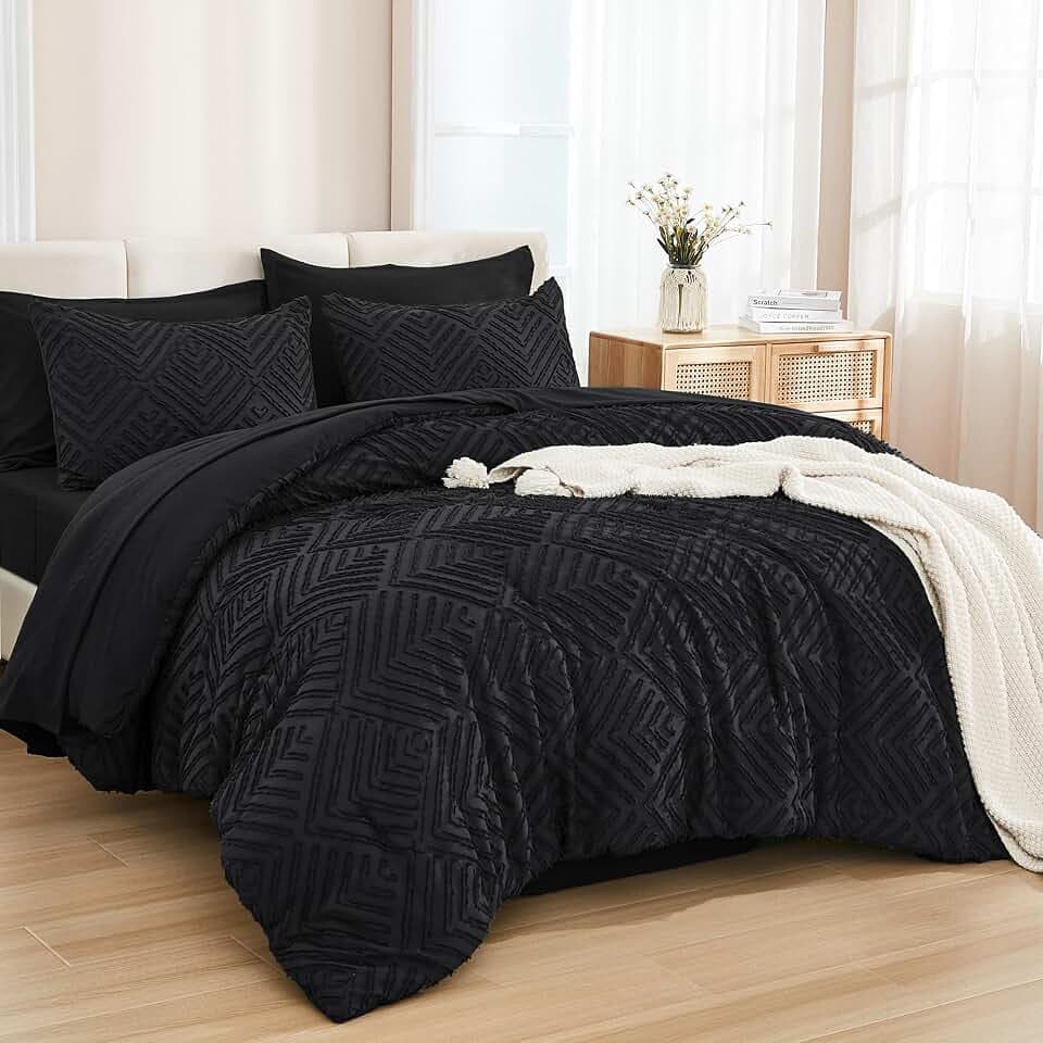 Andency Oversized King Comforter 120x120, Black