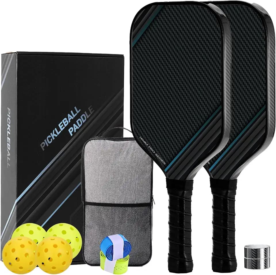 Carbon Pickleball Paddles Set of 2, Professional Pickleball Rackets, Pickleball Gifts for Women、Man、Beginner、Pickleball Lovers