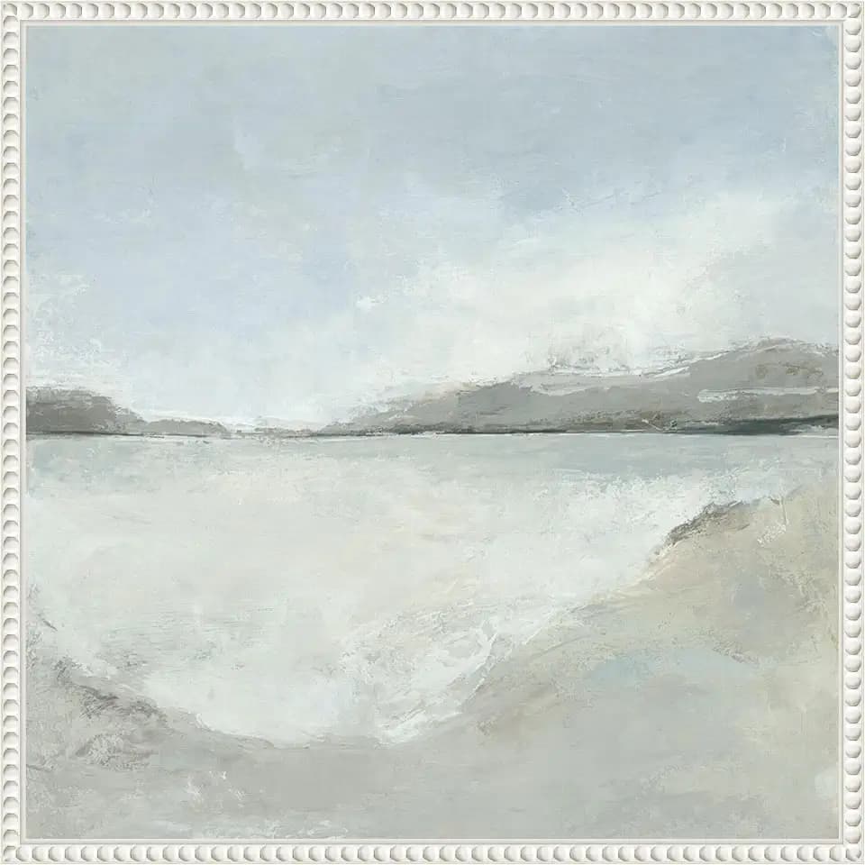 Amanti Art Framed Canvas Wall Art 22x22 Subtle Coastal by Hannah Dawson, Framed Wall Art Canvas, Abstract Artwork, Traditional Decor, Medium Poster Painting for Living Room, Bedroom, Bathroom