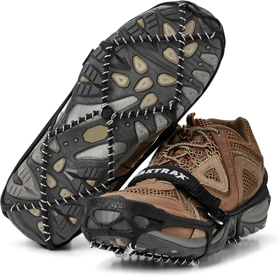 Yaktrax Pro Traction Cleats - 360-Degree Grip on Snow, Ice, & Multi-Terrain Surfaces - Elastic Outer Band w/Easy-On/Off Heel Tab & 1.4mm Stainless Steel Coils - Abrasion Resistant - Unisex