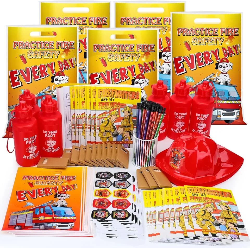 374 Pcs Fire Prevention Week Gifts Bulk, Firefighter Education Favors