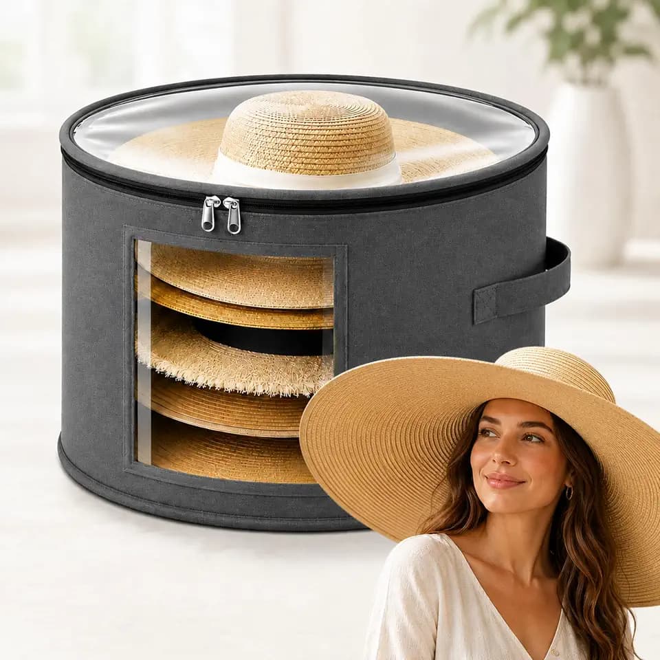 Extra Large Sun Hat Storage Box for Women