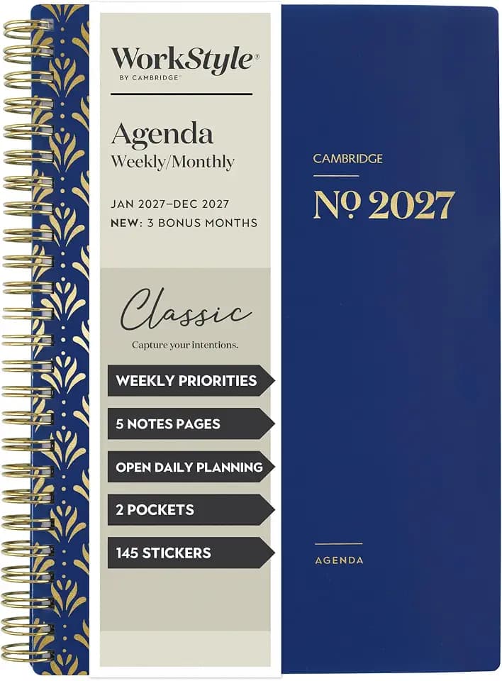 Mead Cambridge 2027 Planner, Weekly & Monthly, 8.5" x 11", Workstyle, Navy (1606-200-20-27)