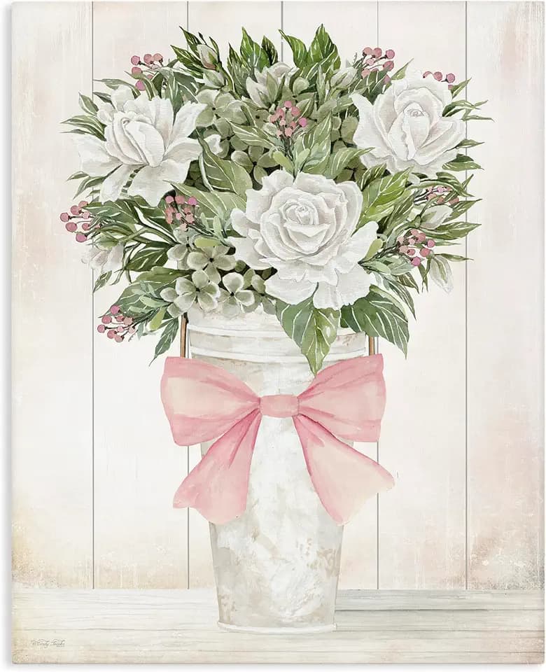 Stupell Industries 'Pretty In Pink Roses & Bow'| Canvas Art