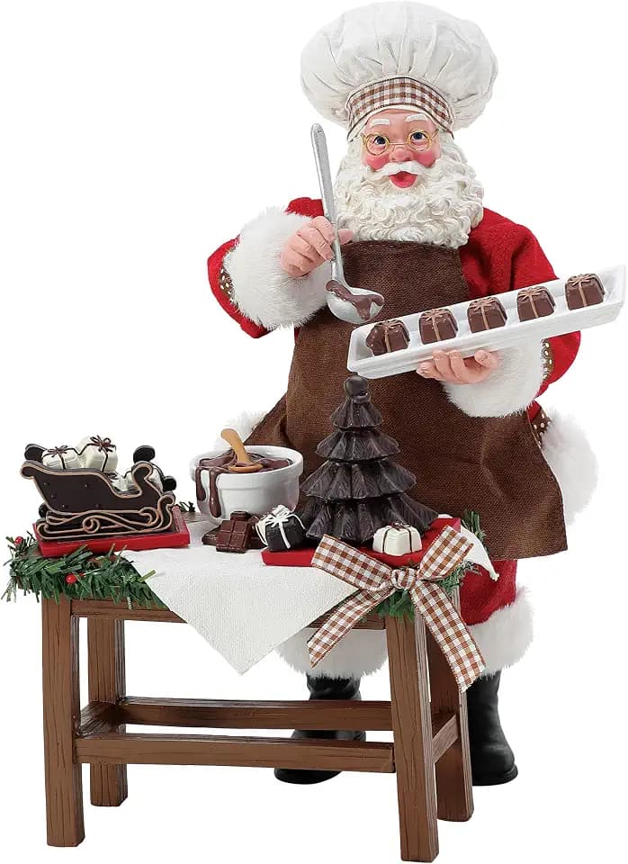 Department 56 Possible Dreams Bon Appetit Santa the Chocolatier Figurine Set, 11 Inch, Multicolor