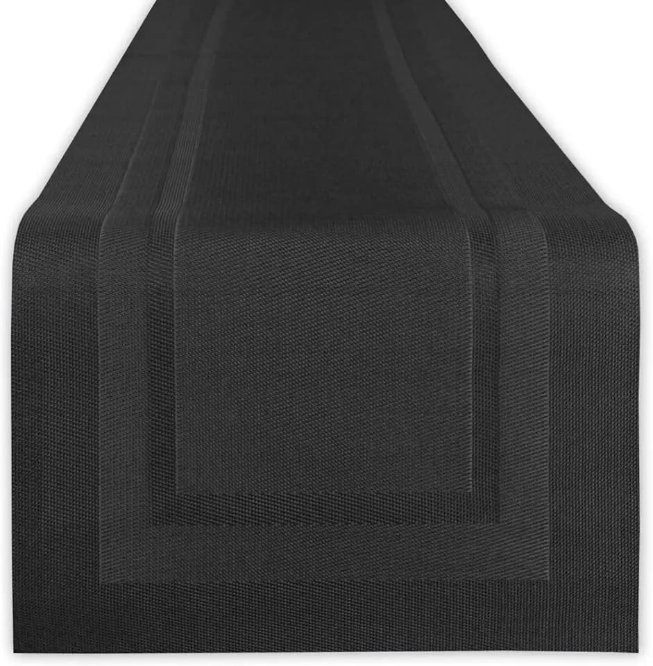 DII Vinyl Tabletop Collection, Table Runner, 14x72, Black