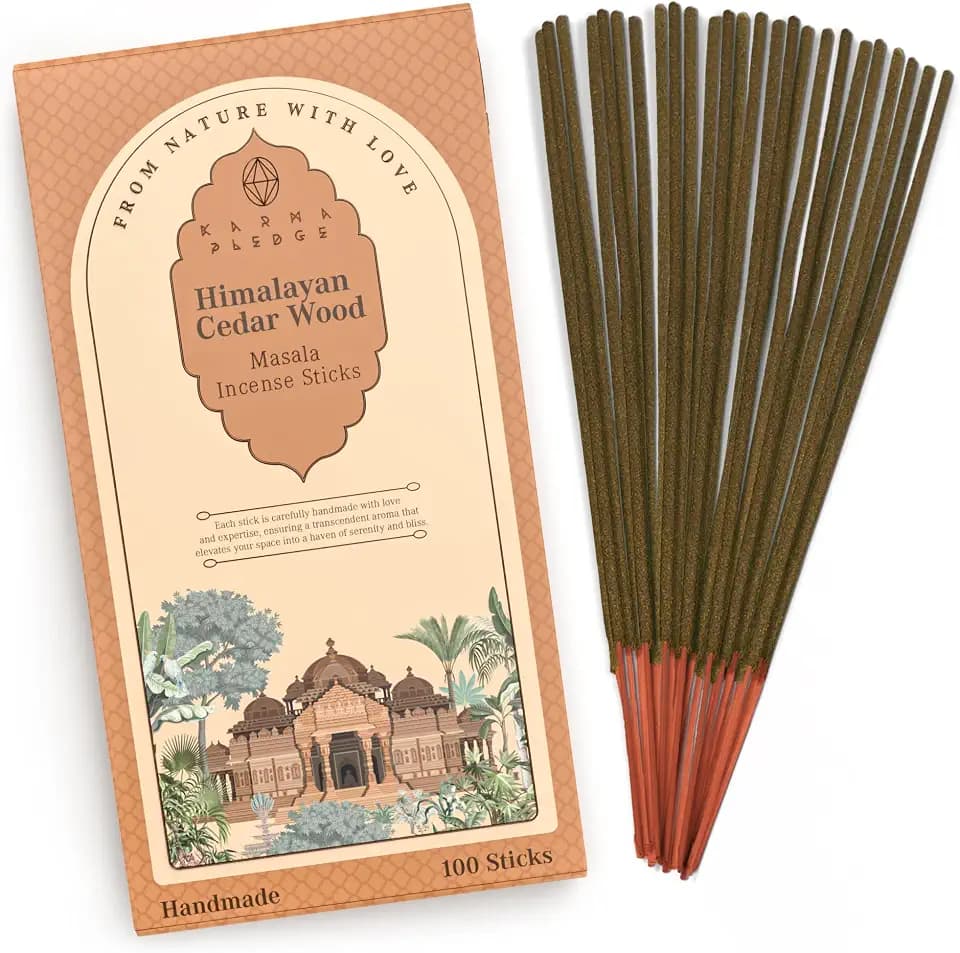KarmaPledge Himalayan Cedarwood Incense Sticks, Burn Time 45-60 Min, 100 Sticks