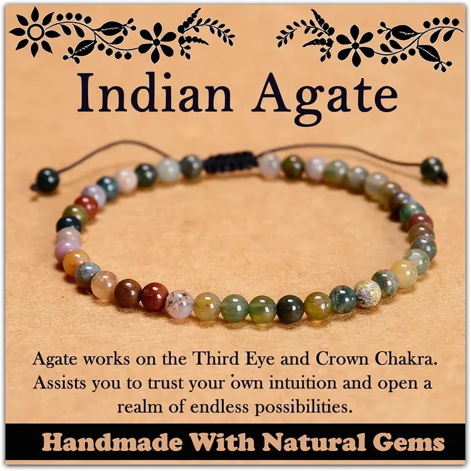 468Handmade Adjustable Natural Gemstone Crystal Bracelet Healing Power Energy Inspirational Gifts with Card for Unisex