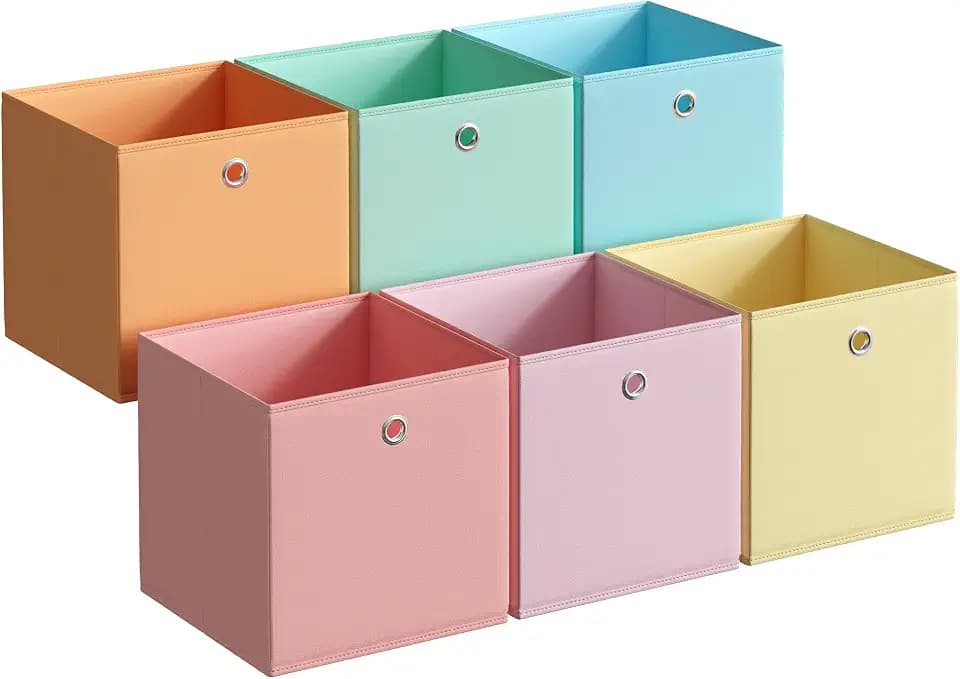 SONGMICS Storage Cubes, Set of 6 Odorless Foldable Storage Boxes