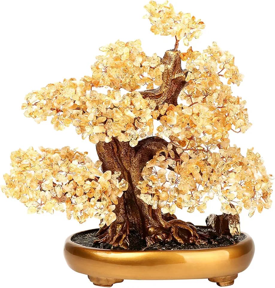 Comeon Large Feng Shui Money Tree Yellow Crystal Quartz Lucky Gem Tree (Citrine)