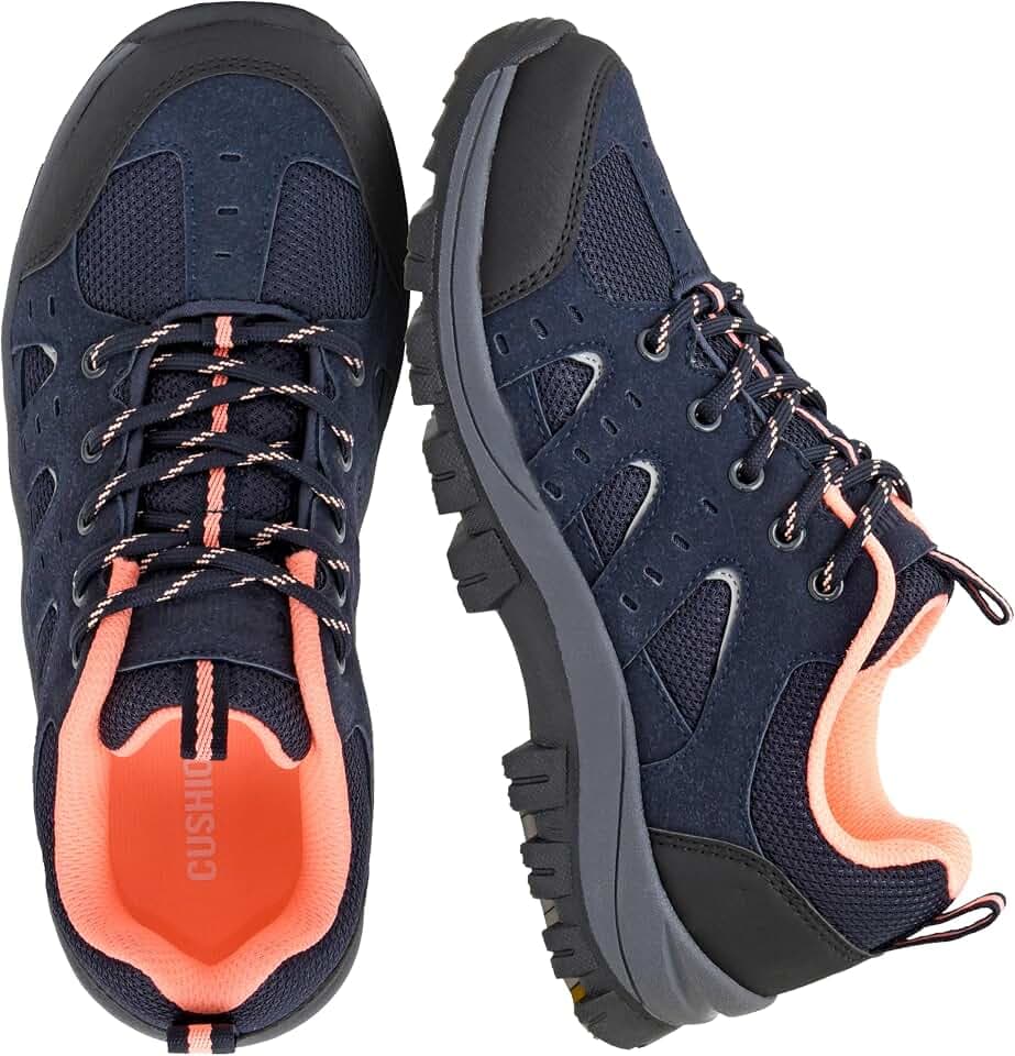 CUSHIONAIRE Brig Womens Hiking Shoes, Supportive Trail Shoes for Women with Waterproof Protection and Arch Support